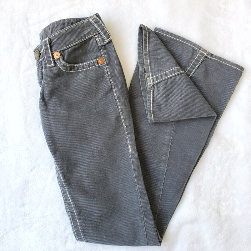 True Religion Grey Corduroy Jeans Pants Size 24